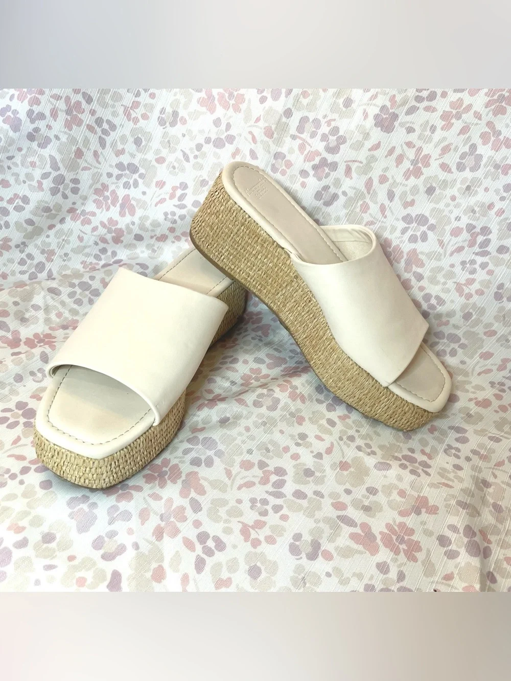 Abercrombie & Fitch Straw Platform Heels - Cream - Women’s 8